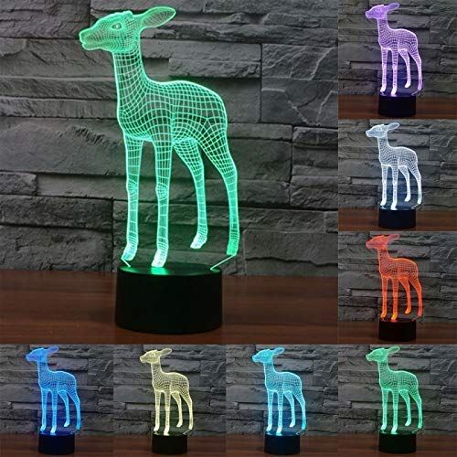 Lampe 3D Biche Lumière LED Maison 7 Couleurs Tactile USB - YONIS