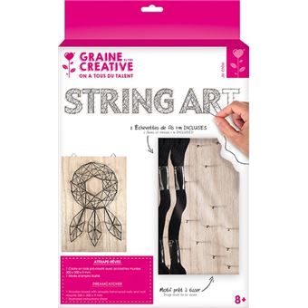 Tableau de fil tendu string art attrape-rêve 20x30cm - graine créative