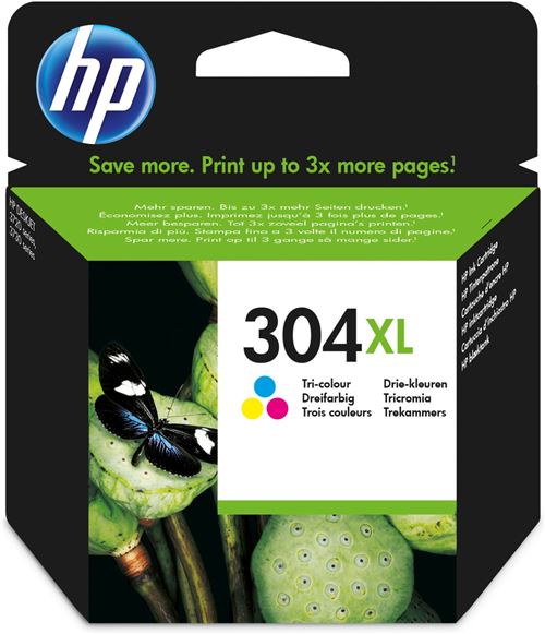 HP 304XL Cartouche d&rsquo;encre trois couleurs grande capacit&eacute; authentique
