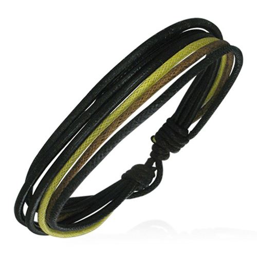 Zense - Bracelet homme Zense ZB0077 mode en cuir et avec cordes fines multi-couleurs et ajustable