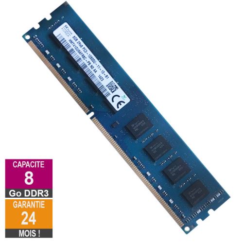Barrette Mémoire 8Go RAM DDR3 Hynix HMT41GU6AFR8C-PB DIMM PC3-12800U