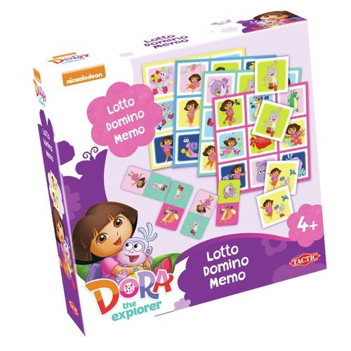 Tactic Jeux 3 en 1 (mémo, loto, domino) Dora
