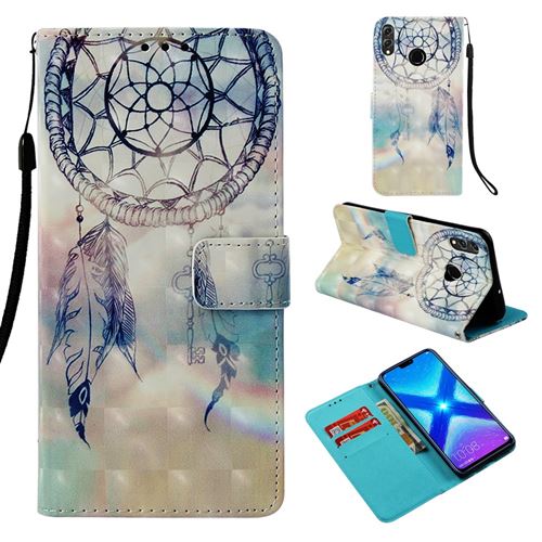 Etui en PU impression de motifs décoratifs par points lumineux attrapeur de rêves pour votre Huawei Honor 8X