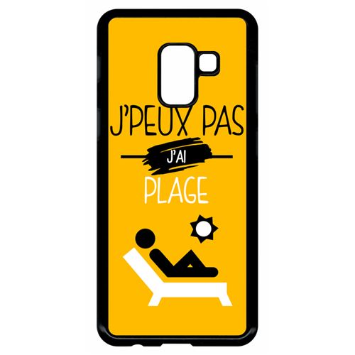 Coque My-Kase pour Galaxy A8 (2018) - j peux pas j ai plage 10 - Plastique Noir