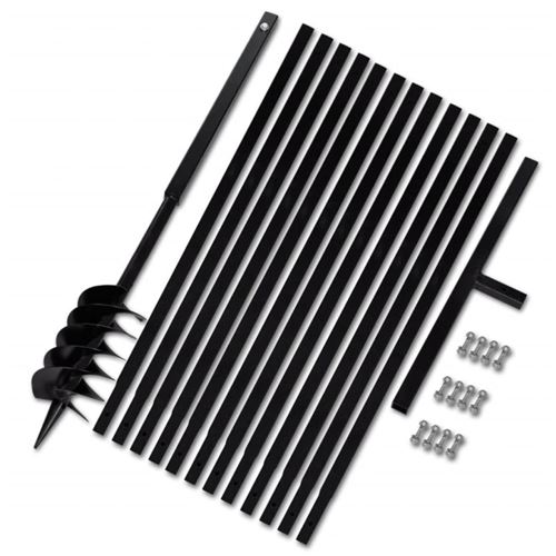 Vidaxl Noir Bêche Et Tarière Manuelle 120 Mm Avec Rallonge Mèche Tarière 13 M