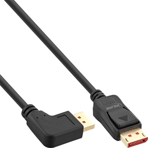Non Communiqué Noir Inline 8K (Uhd-2) Displayport Kabel, Links Gewinkelt,