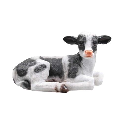 Farmwood Animals - Vache couchée en résine 46 x 28 x 27 cm