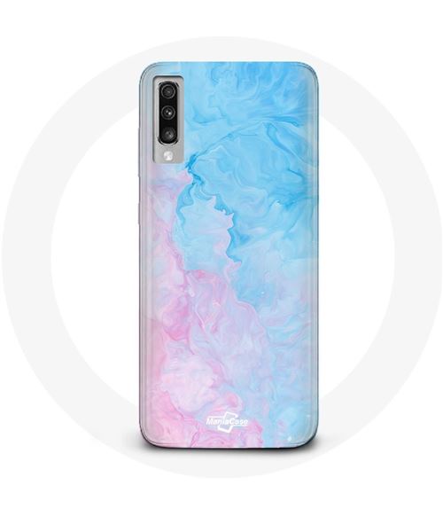 Coque Samsung Galaxy A70 Fond bleu rose Maniacase