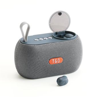 Yonis 1200mAh - Enceinte sans fil Bluetooth fonction radio autonomie 4 h - Gris - 1