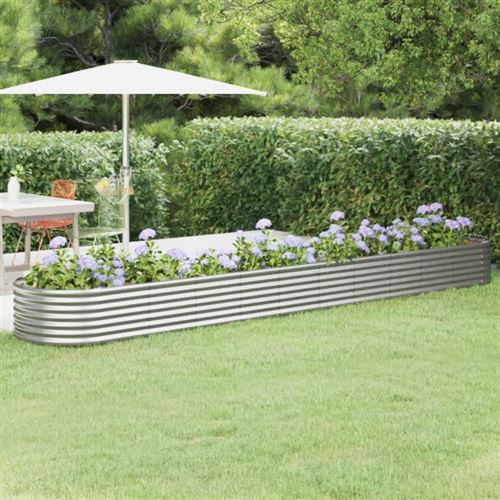 vidaXL - Carré Potager Surélevé - Acier - Argent - Image 2