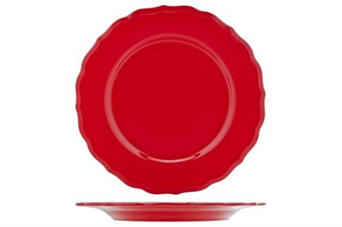 C&T Juliet - Assiette plate - Rouge - D28cm - Céramique - (Lot de 6).