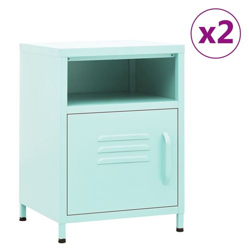 Vidaxl Vert Lot De 2 Tables De Chevet - Menthe - Image 3