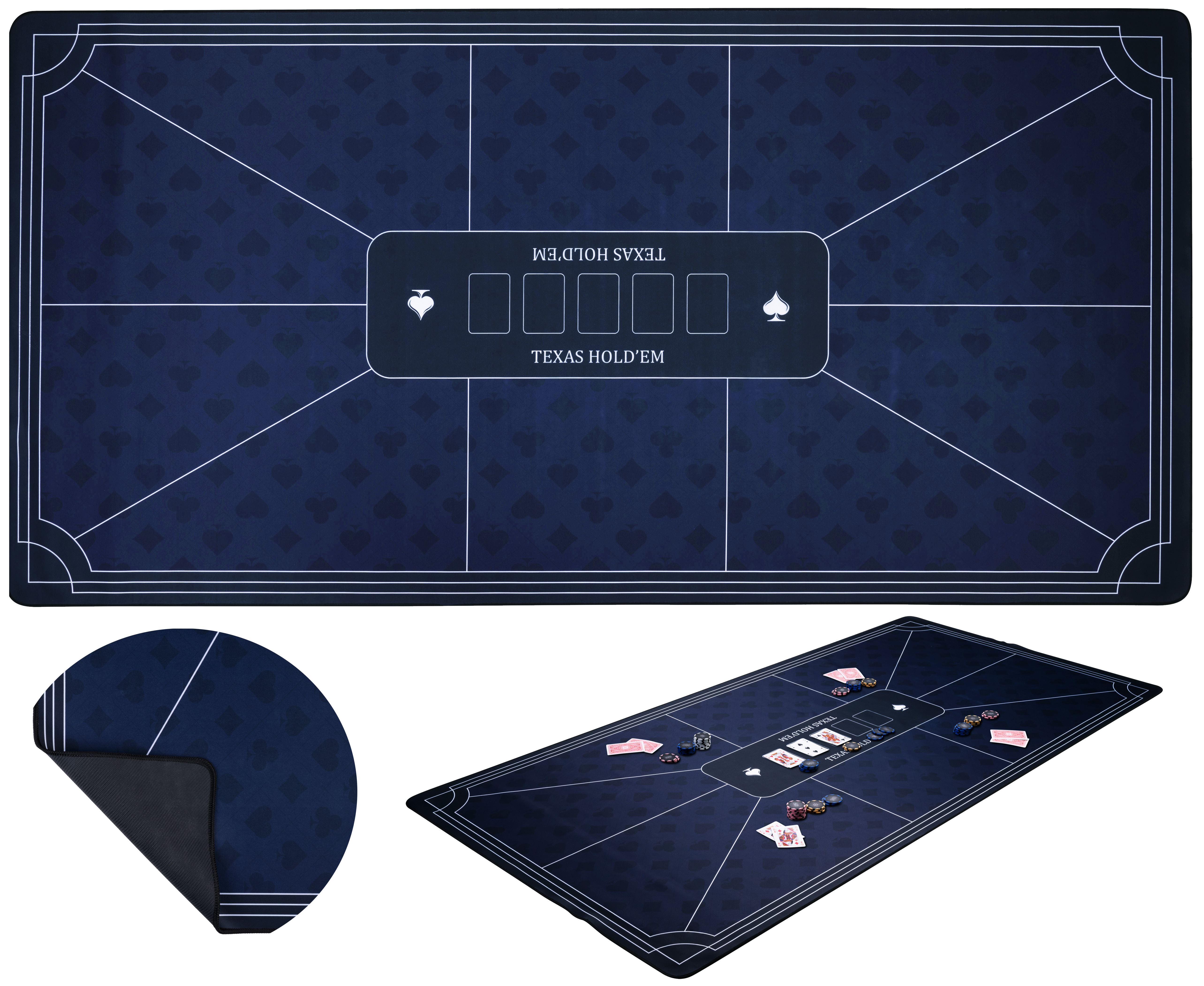 Tapis Poker Professionnel 180x90cm - 10 Joueurs Texas Hold'em - Caoutchouc épais 3mm Avec Sac Transport