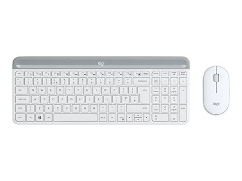 Logitech Slim Wireless Combo MK470 - Toetsenbord en muis set - draadloos - 2.4 GHz - Scandinavisch - gebroken wit