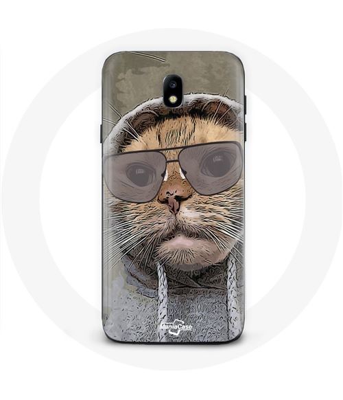 Coque Samsung Galaxy J3 2017 Chat avec une capuche photo drole Animaux Maniacase