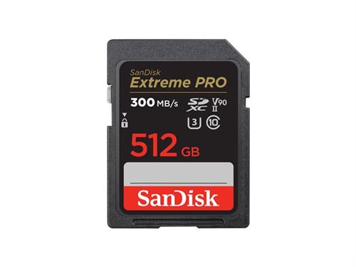 SanDisk Extreme PRO 300MBs UHS-II Class 10 V90 SDXC Card 512GB