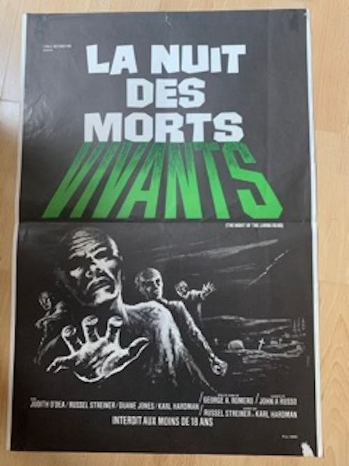 La nuit des Morts Vivants - 1969 - George Roméro - 40x60cm - Affiche de cinéma originale pliée