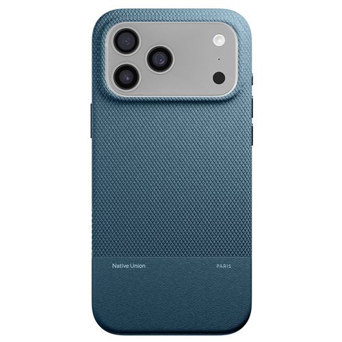 Coque pour iPhone 17 Pro MagSafe Antichocs Texturée Série ReClassic NATIVE UNION Bleu