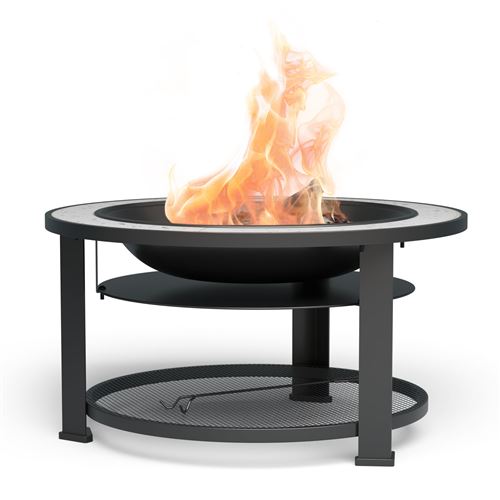 Brasero Blumfeldt Merano Circolo 3 en 1 avec fonction barbecue utilisable comme table diamètre 87 cm