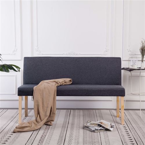 VIDAXL - Banc de rangement - Bois de pin massif - Gris foncé - 139,5 cm - Image 2
