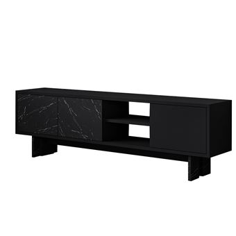 Meuble TV en bois "Ravello" - 150 x 30 x 45 cm - Noir - 1
