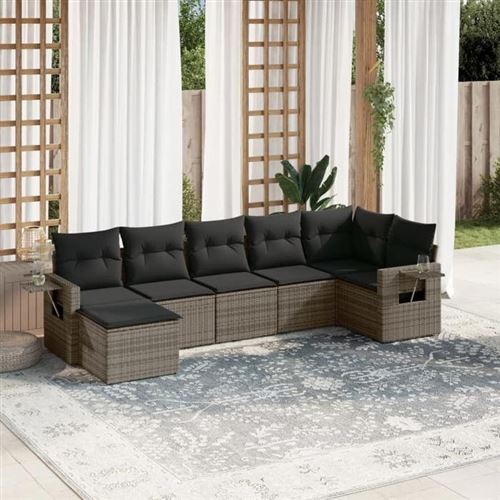 Vidaxl Gris Salon De Jardin - 7 Pcs - Image 2