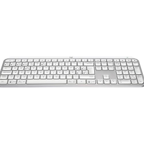 Logitech MX Keys S - Clavier - rétroéclairé - sans fil - Bluetooth LE - QWERTY - Espagnol - commutateur : commutateurs à clé à ciseaux - gris pâle