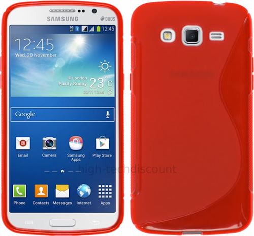 Housse etui coque silicone gel pour Samsung Galaxy Grand 2 g7105 + film ecran - ROUGE - htdmobiles
