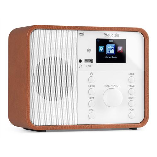 Audizio Nardo Radio Réveil Internet Dab+ & Fm, Bluetooth, Météo - Blanc