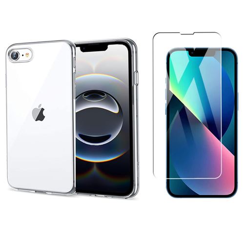 Pack coque transparente en TPU et protection écran vitre en verre trempé pour Apple iPhone 16e / SE 4 2025 5G - XEPTIO