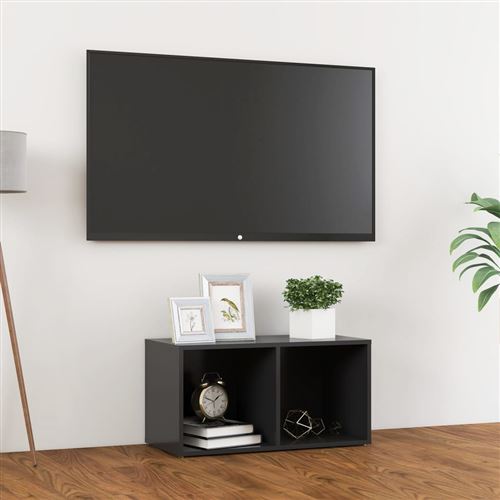 vidaXL Meuble TV Gris 72x35x36,5 cm Aggloméré