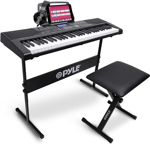 Piano Numérique - Pyle - 61 touches - Bluetooth - écran LCD - noir