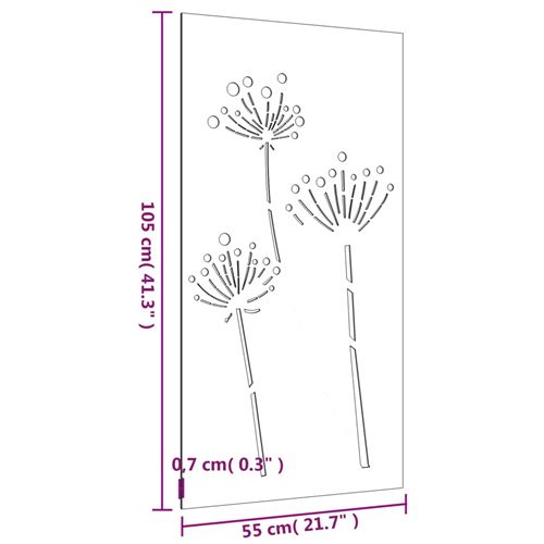 vidaXL- Décoration murale murale - design feuille de jardin - 105x55 cm - acier corten