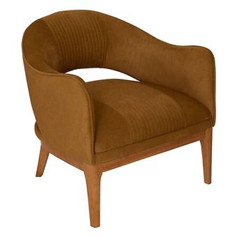 Atmosphera - Fauteuil velours LIBOR - Marron - Libor - 1