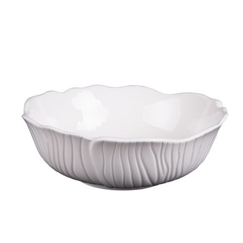 Non Communiqué Blanc Saladier Ginkgo 23 Cm - Table Passion - Porcelaine