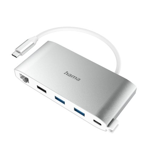Hama Adaptateur multiport USB-C, 8 ports, 3 x USB-A, USB-C, VGA, HDMI™, LAN