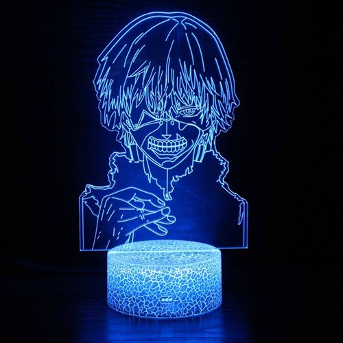 Lampe 3D Tactile Veilleuses Enfant MY3251 Tokyo Ghoul 16 Couleurs avec Telecommande