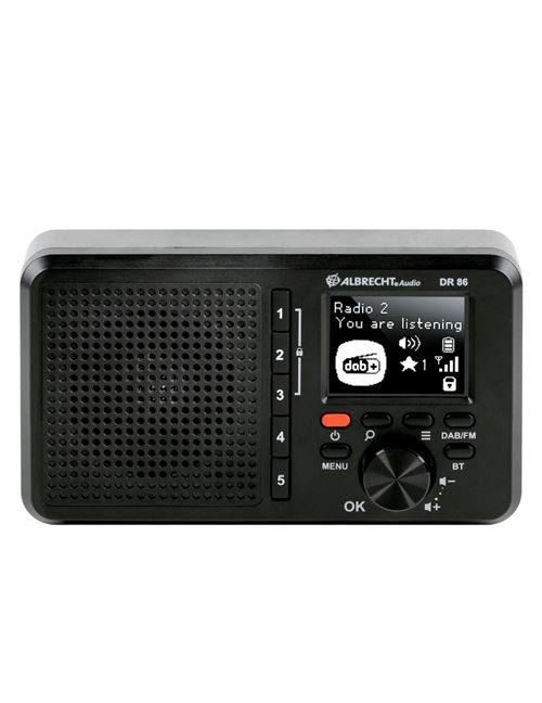 Non Communiqué Noir Albrecht Dr 86 Radio De Table Dab+, Fm Rechargeable