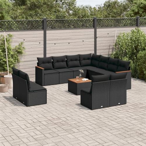 Non Communiqué Noir Vidaxl Salon De Jardin Avec Coussins 12 Pcs, Canapés De Terrasse, Ensemble De Meubles D'extérieur Patio, Moderne, Beige 3218428