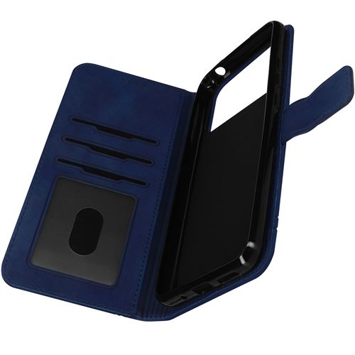 Étui pour Xiaomi Poco C40 Motif Smile Portefeuille Fonction Support Vidéo Avizar Bleu Nuit