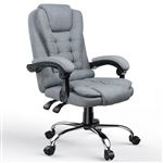 Fauteuil De Bureau Tissu Gris - Roulettes, Réglable En Hauteur, Pivotant