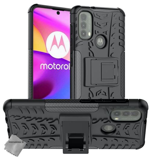 Housse etui coque rigide anti choc pour Motorola Moto E20 / E30 / E40 + film ecran - NOIR - htdmobiles