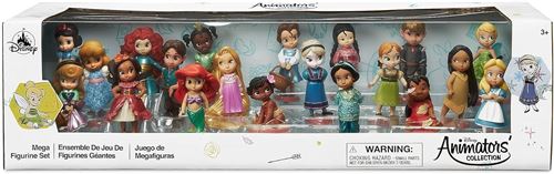 Coffret de 20 Figurines Princesses Animator, Cinderella, Aurora, Alice, Tinker Bell, Ariel, Belle, Jasmine, Rapunzel,