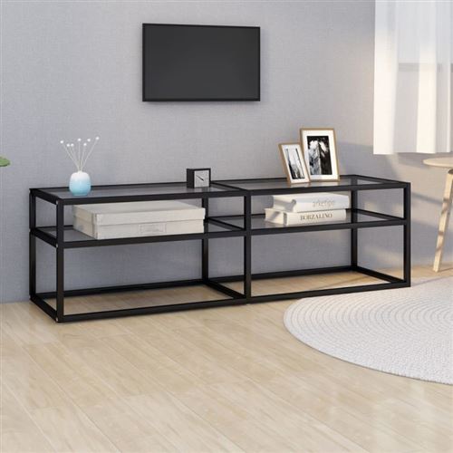 vidaXL Meuble TV Transparent 140x40x40,5 cm Verre trempé