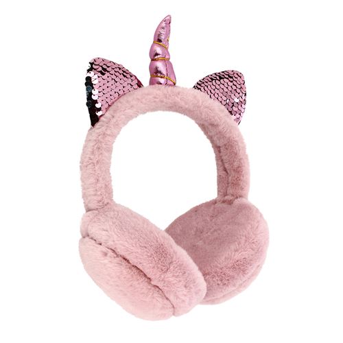 Casque audio Filaire Jack 3.5mm Licorne avec fourrure GJBY Rose