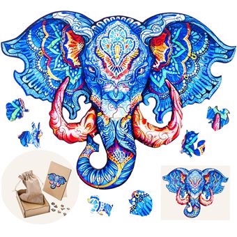 Puzzle Tête d'Éléphant A3 en bois - 1
