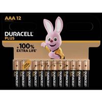 Pack de 12 Piles alcalines Duracell Plus type L0R3 AAA