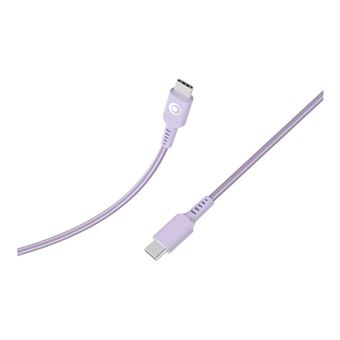 BIGBEN Connected - Câble USB - 24 pin USB-C (M) pour 24 pin USB-C (M) - 3 A - 1.2 m - USB Power Delivery (60W), plastique recyclé à 100 %, connecteurs réversibles - violet