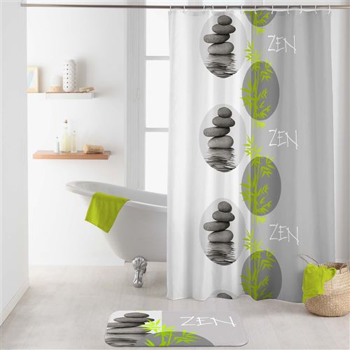 rideau de douche avec crochets 180 x 200 cm polyester imprime tibetain
