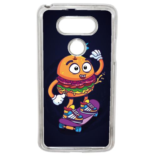 Coque Burger Fond Noir Compatible G5 Transparent